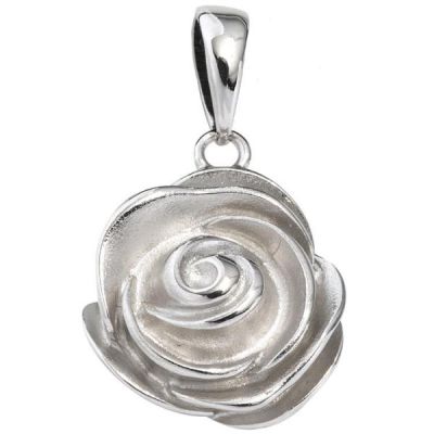 Anhänger Rose 925 Sterling Silber rhodiniert mattiert | 45125 / EAN:4053258294635