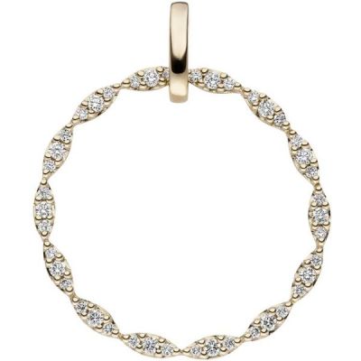 Anhänger rund 585 Gold Gelbgold 42 Diamanten Brillanten 0,26ct. | 48754 / EAN:4053258333327