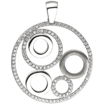 Anhänger rund 925 Sterling Silber 111 Zirkonia Silberanhänger | 52597 / EAN:4053258472019