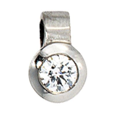 Anhänger rund 950 Platin matt 1 Diamant Brillant 0,12 ct. | 30428 / EAN:4053258043899