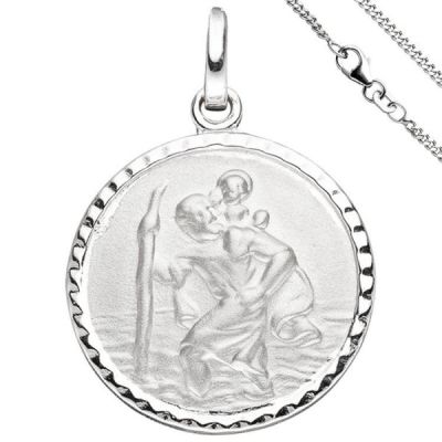 Anhänger Schutzpatron Christopherus 925 Sterling Silber mit Kette 42 cm | 51543 / EAN:4053258366592