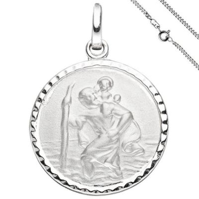 Anhänger Schutzpatron Christopherus 925 Sterling Silber mit Kette 50 cm | 51544 / EAN:4053258366608