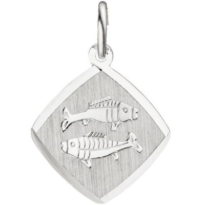 Anhänger Sternzeichen Fische 925 Sterling Silber matt | 47154 / EAN:4053258319383