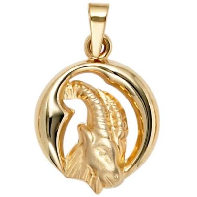 Anhänger Sternzeichen Steinbock 375 Gold Gelbgold matt | 40056 / EAN:4053258211052