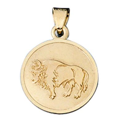 Anhänger Sternzeichen Stier 333 Gold Gelbgold matt | 30760 / EAN:4053258084410