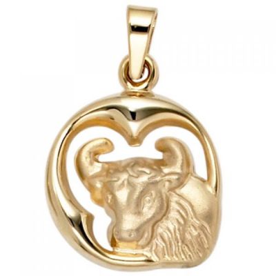 Anhänger Sternzeichen Stier 375 Gold Gelbgold matt Sternzeichenanhänger | 40048 / EAN:4053258210970