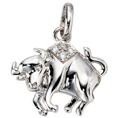 Anhänger Sternzeichen Stier 925 Silber mit Zirkonia | 37346 / EAN:4053258084298