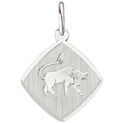 Anhänger Sternzeichen Stier 925 Sterling Silber teilmattiert | 47144 / EAN:4053258319291