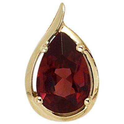 Anhänger Tropfen 585 Gold Gelbgold 1 Granat rot Gold Anhänger | 39707 / EAN:4053258205105