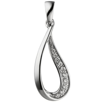 Anhänger Tropfen 925 Sterling Silber 10 Zirkonia | 52280 / EAN:4053258458457