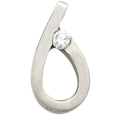 Anhänger Tropfen 950 Platin matt 1 Diamant Brillant PlatinAnhänger | 24957 / EAN:4053258044148