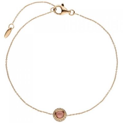 Armband 585 Rotgold Turmalin Cabochon pink Diamanten Brllanten 20 cm | 50460 / EAN:4053258355534