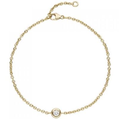 Armband 750 Gold Gelbgold 1 Diamant Brillant 0,10ct. 18 cm | 53315 / EAN:4053258521021