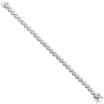 Armband 925 Sterling Silber 28 Zirkonia 19 cm Kastenschloss | 28918 / EAN:4053258093054