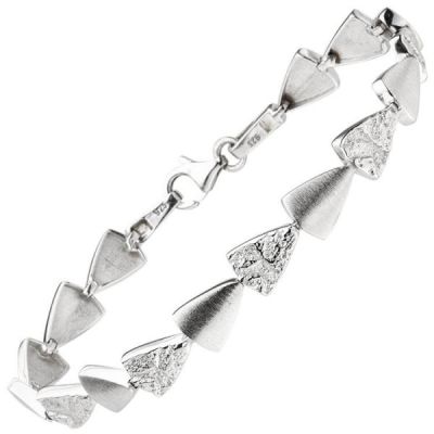 Armband 925 Sterling Silber gehämmert 19 cm Silberarmband | 52455 / EAN:4053258509074