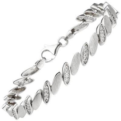 Armband 925 Sterling Silber matt 52 Zirkonia 19 cm Silberarmband | 52449 / EAN:4053258508992