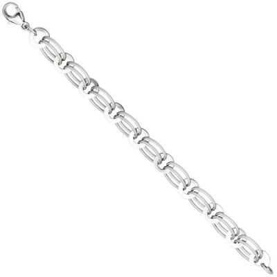 Armband 925 Sterling Silber rhodiniert 19 cm Karabiner 8,7 mm breit | 40958 / EAN:4053258224342