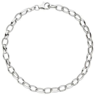 Armband 925 Sterling Silber rhodiniert 21 cm - 5 mm Karabiner | 35217 / EAN:4053258094938