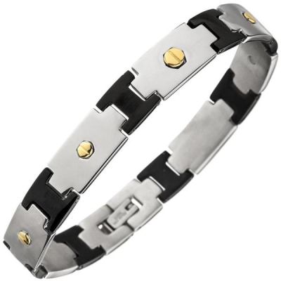 Armband Edelstahl schwarz beschichtet 21 cm | 52044 / EAN:4053258467787