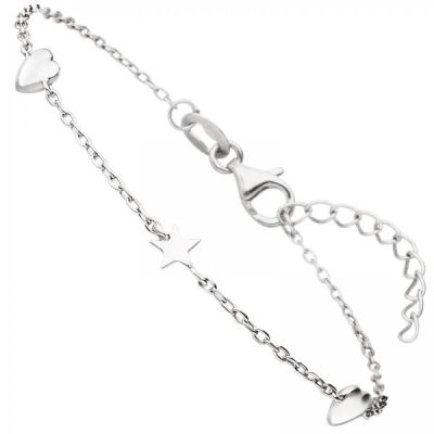 Armband Herz Stern 925 Sterling Silber 19 cm | 54222 / EAN:4053258541357