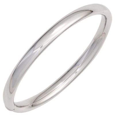 Armreif 925 Sterling Silber rhodiniert oval Kastenschloss | 43312 / EAN:4053258264317