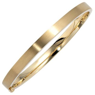 Armreif Armband oval 333 Gelbgold mattiert Steckverschluss | 30447 / EAN:4053258063033