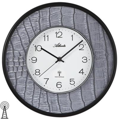 Atlanta 4540/7 Wanduhr Funk Funkwanduhr analog dunkel-grau rund | 53273 / EAN:4026934454074