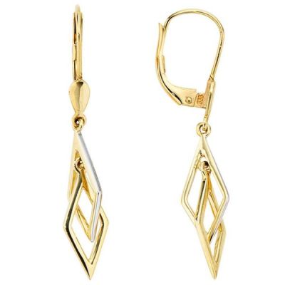 Boutons 333 Gold Gelbgold bicolor Ohrringe Ohrhänger Goldohrringe | 30668 / EAN:4053258046821