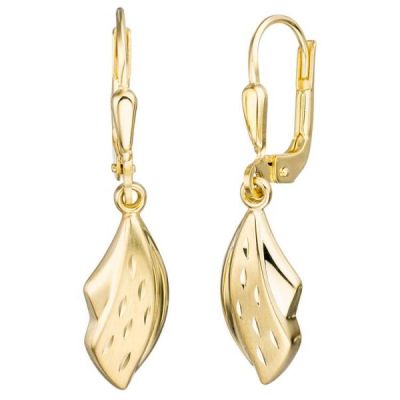 Boutons 333 Gold Gelbgold teilmattiert Ohrringe Ohrhänger | 44022 / EAN:4053258280782