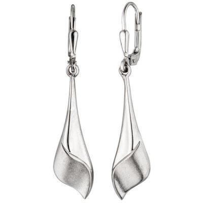 Boutons 925 Sterling Silber mattiert Ohrringe Ohrhänger Silberohrringe | 44978 / EAN:4053258292976