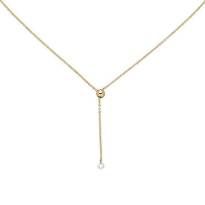 Collier 750 Gelbgold 1 Diamant Brillant 45 cm | 51898 / EAN:4053258462645