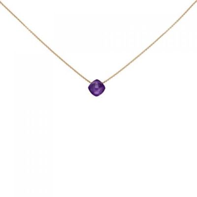 Collier 750 Gold Rotgold 1 Amethyst lila violett 45 cm | 51901 / EAN:4053258457214