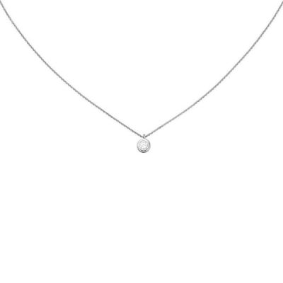 Collier 925 Sterling Silber 1 Zirkonia 43 cm Silberkette Karabiner | 52150 / EAN:4053258458266