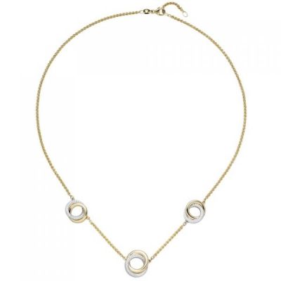 Collier Halskette 585 Gelbgold Weißgold bicolor 82 Diamanten 45 cm | 50434 / EAN:4053258356326