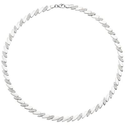 Collier Halskette 925 Silber matt 144 Zirkonia 45 cm Kette Silberkette | 52448 / EAN:4053258508978