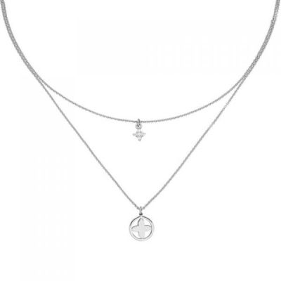 Collier Halskette 925 Sterling Silber 5 Zirkonia 44 cm | 52169 / EAN:4053258468029