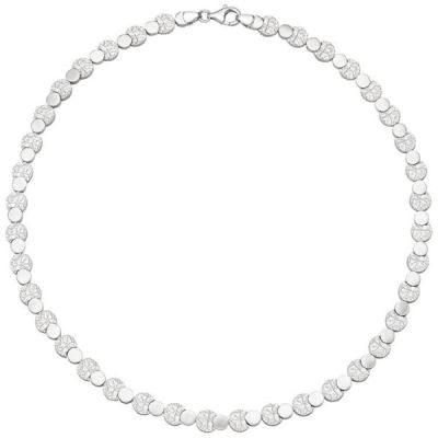 Collier Halskette 925 Sterling Silber gehämmert 45 cm Silberkette | 52460 / EAN:4053258509173