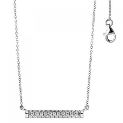 Collier Halskette 925 Sterling Silber mit 35 Zirkonia 45 cm kette | 48631 / EAN:4053258327494