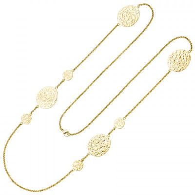 Collier Halskette Edelstahl gelbgoldfarben beschichtet 90 cm Kette | 54266 / EAN:4053258543191