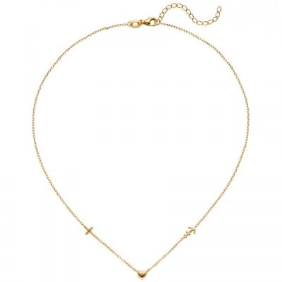 Collier Halskette Glaube Liebe Hoffnung 925 Sterling Silber gold vergoldet 43 cm | 54217 / EAN:4053258541272