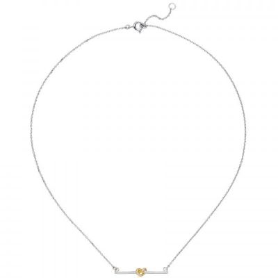 Collier Halskette Knoten 925 Sterling Silber bicolor vergoldet 45 cm Kette | 53569 / EAN:4053258533185