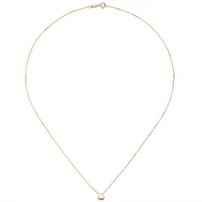 Collier Halskette mit Anhänger Herz 375 Gold Gelbgold 42 cm | 54224 / EAN:4053258541395