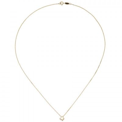 Collier Halskette mit Anhänger Schmetterling 375 Gold Gelbgold 42 cm | 54226 / EAN:4053258541432