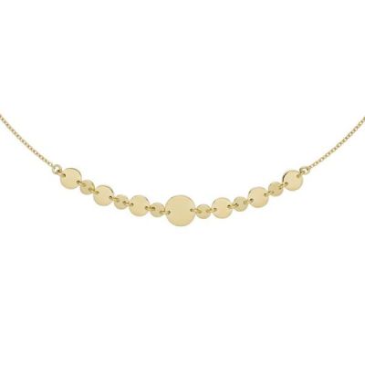 Collier Halskette mit Plättchen 925 Sterling Silber gold vergoldet 45 cm Kette | 52015 / EAN:4053258467527