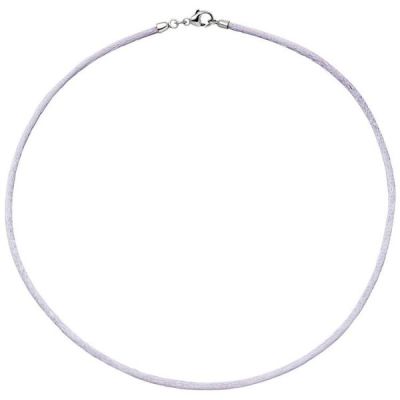 Collier Halskette Seide flieder 2,8 mm 42 cm, Verschluss 925 Silber | 35411 / EAN:4053258104316