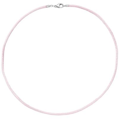 Collier Halskette Seide rose 42 cm - 2,8 mm, Verschluss 925 Silber | 26922 / EAN:4053258103678