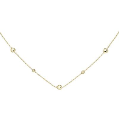 Collier Herz Kugel 925 Sterling Silber gold vergoldet 45 cm Federring | 52147 / EAN:4053258458242