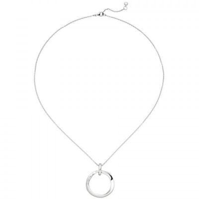 Collier Kette mit Anhänger 925 Sterling Silber eismatt 10 Zirkonia 45 cm | 52715 / EAN:4053258513941