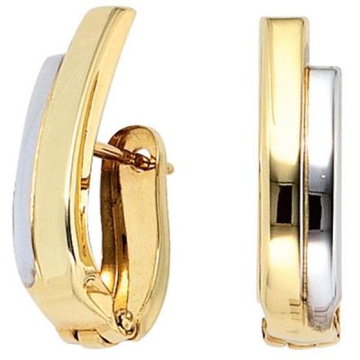 Creolen 333 Gold Gelbgold bicolor Ohrringe Goldohrringe Goldcreolen | 39528 / EAN:4053258202890