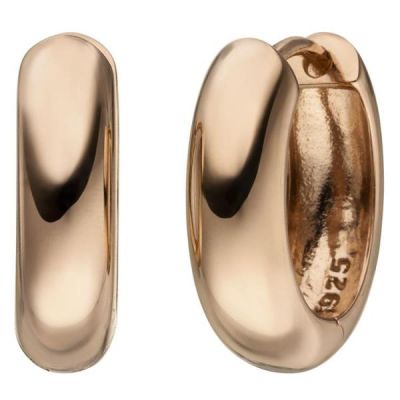 Creolen oval 925 Silber rotgold vergoldet 16,2 mm Ohrringe | 51089 / EAN:4053258364161